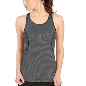 Lole Daphnee L Tank Top Black White Mesh Racerback Athletic Work Out Shirt